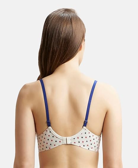 Jockey UL50 Women’s Underwired Padded Cotton T-Shirt Bra – Medium Coverage with Detachable Straps